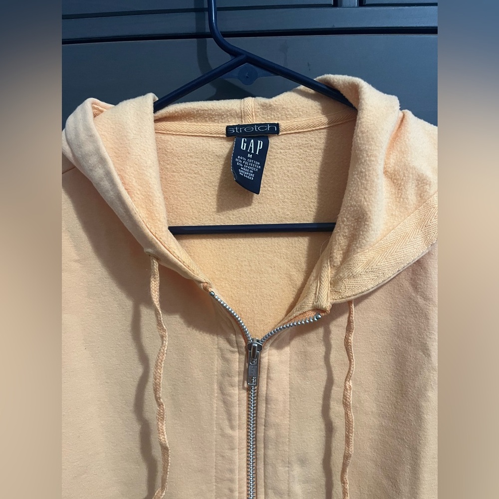 Gap Orange Hooded Zip Up Sweatshirt Size M